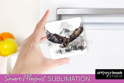 Wild Animals Magnet Sublimation, Mountain Magnet Design Sublimation OrangeBrushStudio 