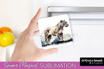Wild Animals Magnet Sublimation, Mountain Magnet Design Sublimation OrangeBrushStudio 