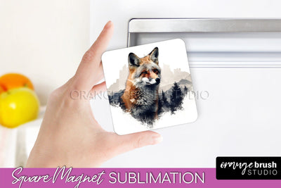 Wild Animals Magnet Sublimation, Mountain Magnet Design Sublimation OrangeBrushStudio 