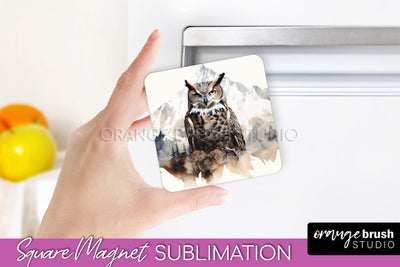Wild Animals Magnet Sublimation, Mountain Magnet Design Sublimation OrangeBrushStudio 