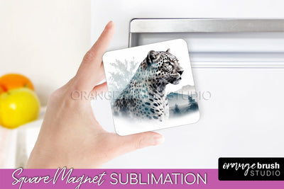 Wild Animals Magnet Sublimation, Mountain Magnet Design Sublimation OrangeBrushStudio 