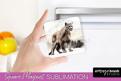 Wild Animals Magnet Sublimation, Mountain Magnet Design Sublimation OrangeBrushStudio 