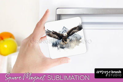 Wild Animals Magnet Sublimation, Mountain Magnet Design Sublimation OrangeBrushStudio 