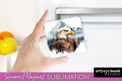 Wild Animals Magnet Sublimation, Mountain Magnet Design Sublimation OrangeBrushStudio 