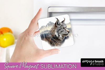 Wild Animals Magnet Sublimation, Mountain Magnet Design Sublimation OrangeBrushStudio 