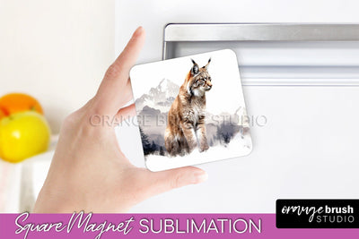 Wild Animals Magnet Sublimation, Mountain Magnet Design Sublimation OrangeBrushStudio 