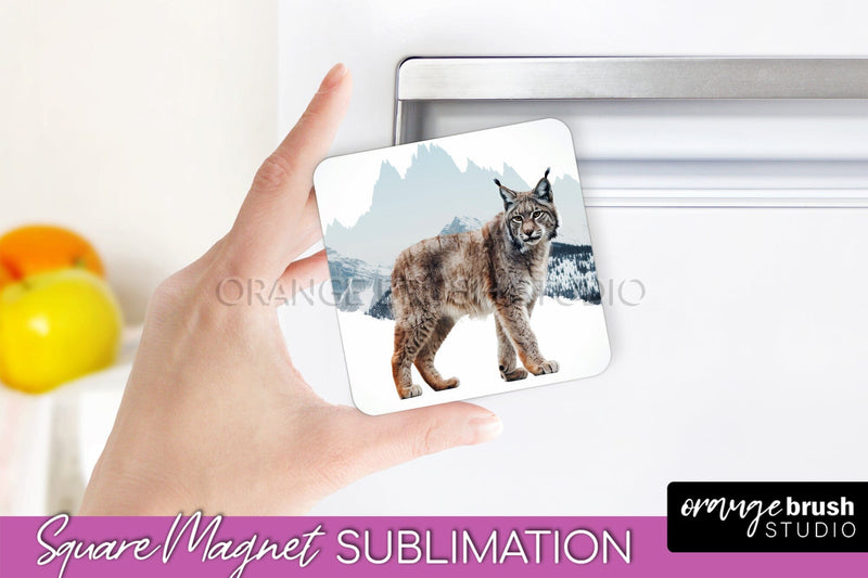 Wild Animals Magnet Sublimation, Mountain Magnet Design Sublimation OrangeBrushStudio 