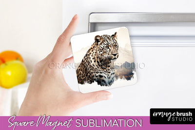 Wild Animals Magnet Sublimation, Mountain Magnet Design Sublimation OrangeBrushStudio 