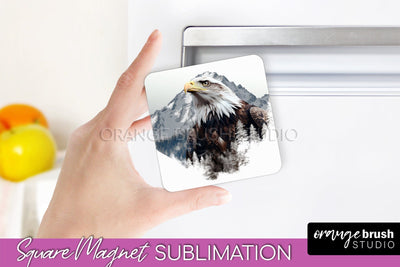 Wild Animals Magnet Sublimation, Mountain Magnet Design Sublimation OrangeBrushStudio 