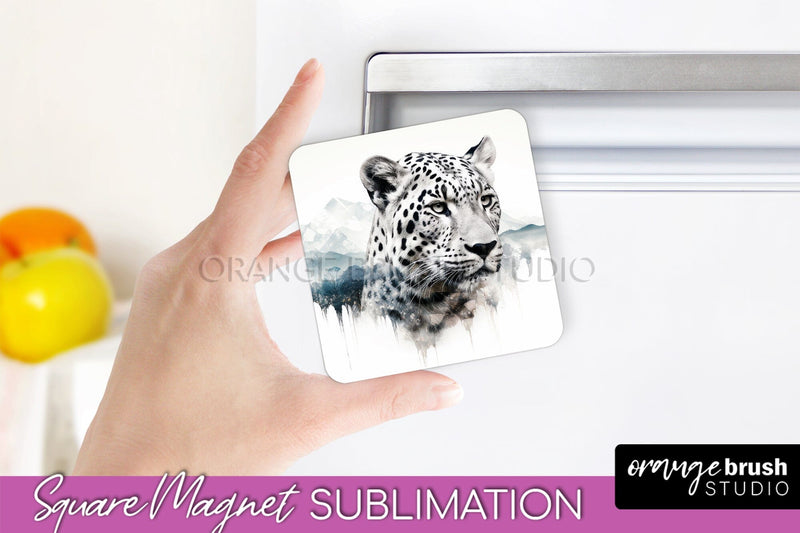 Wild Animals Magnet Sublimation, Mountain Magnet Design Sublimation OrangeBrushStudio 