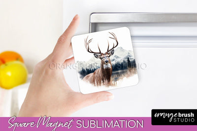 Wild Animals Magnet Sublimation, Mountain Magnet Design Sublimation OrangeBrushStudio 