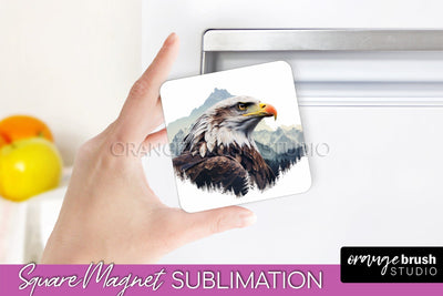 Wild Animals Magnet Sublimation, Mountain Magnet Design Sublimation OrangeBrushStudio 
