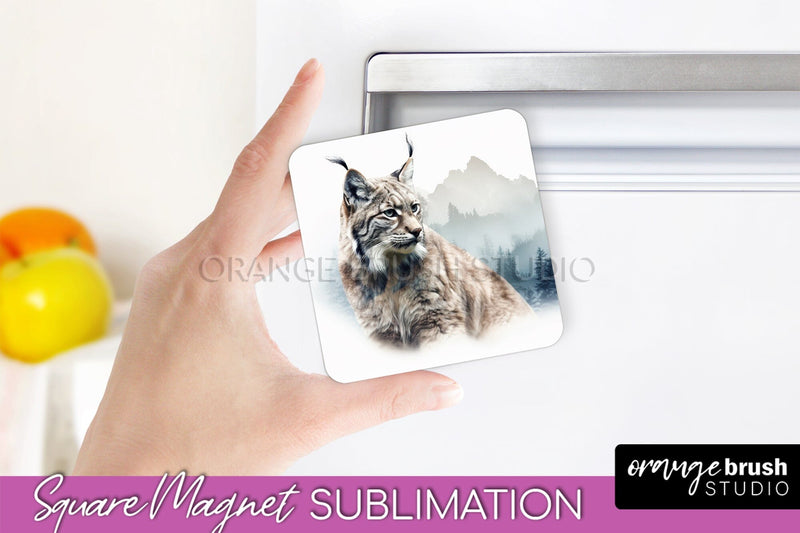 Wild Animals Magnet Sublimation, Mountain Magnet Design Sublimation OrangeBrushStudio 