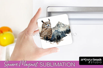 Wild Animals Magnet Sublimation, Mountain Magnet Design Sublimation OrangeBrushStudio 