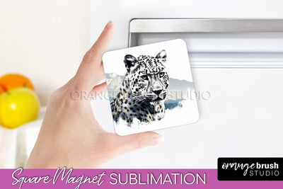 Wild Animals Magnet Sublimation, Mountain Magnet Design Sublimation OrangeBrushStudio 