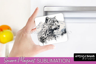 Wild Animals Magnet Sublimation, Mountain Magnet Design Sublimation OrangeBrushStudio 