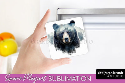 Wild Animals Magnet Sublimation, Mountain Magnet Design Sublimation OrangeBrushStudio 