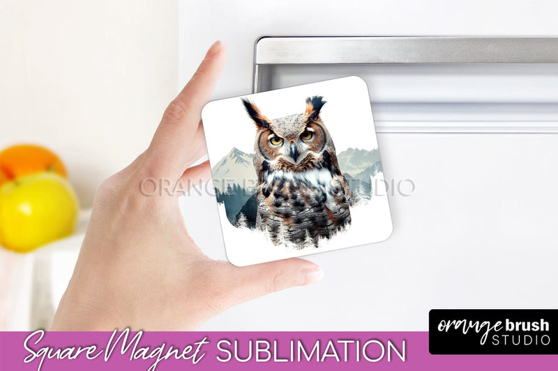 Wild Animals Magnet Sublimation, Mountain Magnet Design Sublimation OrangeBrushStudio 