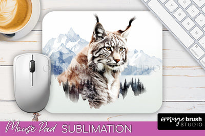Wild Animals Mouse Pad, Mountain Mousepad Sublimation Sublimation OrangeBrushStudio 