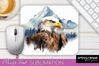 Wild Animals Mouse Pad, Mountain Mousepad Sublimation Sublimation OrangeBrushStudio 