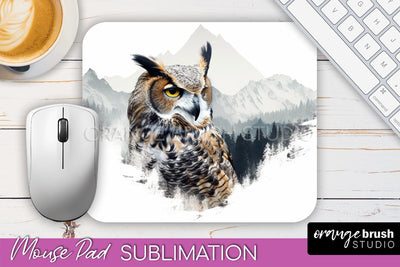 Wild Animals Mouse Pad, Mountain Mousepad Sublimation Sublimation OrangeBrushStudio 