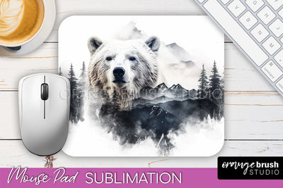 Wild Animals Mouse Pad, Mountain Mousepad Sublimation Sublimation OrangeBrushStudio 