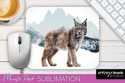 Wild Animals Mouse Pad, Mountain Mousepad Sublimation Sublimation OrangeBrushStudio 
