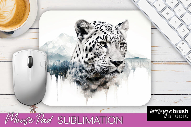 Wild Animals Mouse Pad, Mountain Mousepad Sublimation Sublimation OrangeBrushStudio 