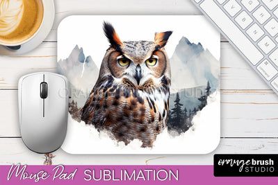 Wild Animals Mouse Pad, Mountain Mousepad Sublimation Sublimation OrangeBrushStudio 