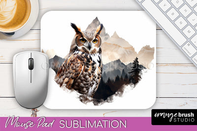 Wild Animals Mouse Pad, Mountain Mousepad Sublimation Sublimation OrangeBrushStudio 