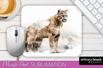 Wild Animals Mouse Pad, Mountain Mousepad Sublimation Sublimation OrangeBrushStudio 