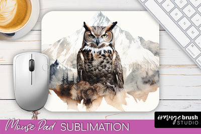 Wild Animals Mouse Pad, Mountain Mousepad Sublimation Sublimation OrangeBrushStudio 