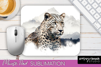 Wild Animals Mouse Pad, Mountain Mousepad Sublimation Sublimation OrangeBrushStudio 
