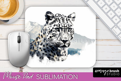 Wild Animals Mouse Pad, Mountain Mousepad Sublimation Sublimation OrangeBrushStudio 