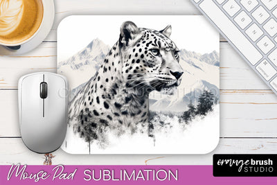 Wild Animals Mouse Pad, Mountain Mousepad Sublimation Sublimation OrangeBrushStudio 
