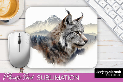 Wild Animals Mouse Pad, Mountain Mousepad Sublimation Sublimation OrangeBrushStudio 