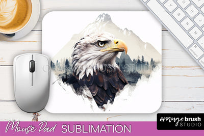 Wild Animals Mouse Pad, Mountain Mousepad Sublimation Sublimation OrangeBrushStudio 