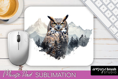 Wild Animals Mouse Pad, Mountain Mousepad Sublimation Sublimation OrangeBrushStudio 