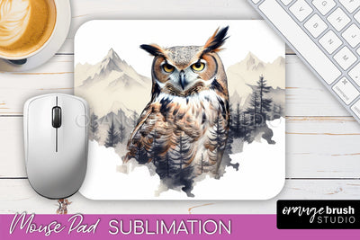 Wild Animals Mouse Pad, Mountain Mousepad Sublimation Sublimation OrangeBrushStudio 