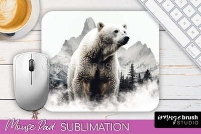Wild Animals Mouse Pad, Mountain Mousepad Sublimation Sublimation OrangeBrushStudio 