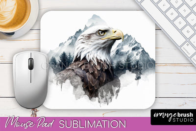 Wild Animals Mouse Pad, Mountain Mousepad Sublimation Sublimation OrangeBrushStudio 
