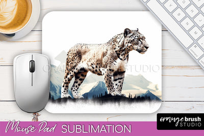 Wild Animals Mouse Pad, Mountain Mousepad Sublimation Sublimation OrangeBrushStudio 
