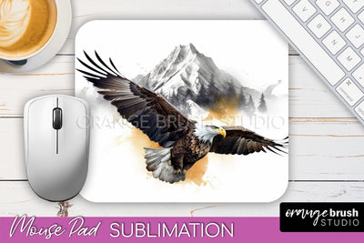 Wild Animals Mouse Pad, Mountain Mousepad Sublimation Sublimation OrangeBrushStudio 