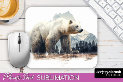 Wild Animals Mouse Pad, Mountain Mousepad Sublimation Sublimation OrangeBrushStudio 