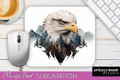 Wild Animals Mouse Pad, Mountain Mousepad Sublimation Sublimation OrangeBrushStudio 