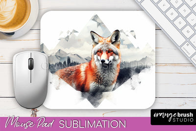 Wild Animals Mouse Pad, Mountain Mousepad Sublimation Sublimation OrangeBrushStudio 