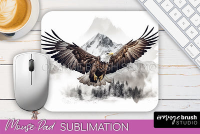 Wild Animals Mouse Pad, Mountain Mousepad Sublimation Sublimation OrangeBrushStudio 