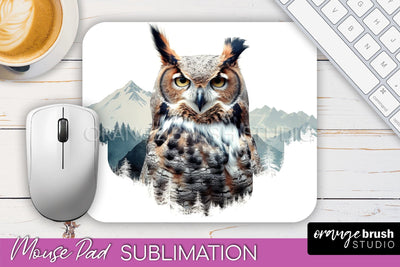 Wild Animals Mouse Pad, Mountain Mousepad Sublimation Sublimation OrangeBrushStudio 
