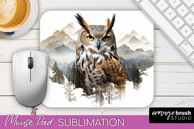 Wild Animals Mouse Pad, Mountain Mousepad Sublimation Sublimation OrangeBrushStudio 