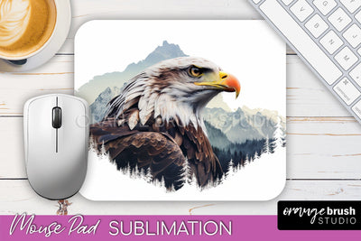 Wild Animals Mouse Pad, Mountain Mousepad Sublimation Sublimation OrangeBrushStudio 